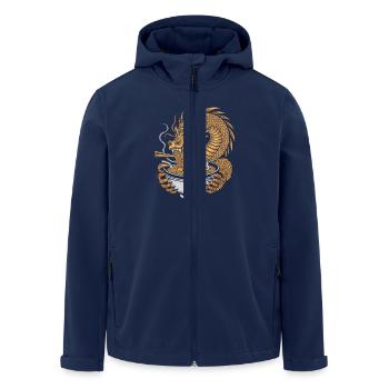 Dragons and Ramen: A Harmonious Fusion of the - Men’s Recycled Softshell Jacket by Stanley/Stella - navy - Front - AI Model Male 185 light (185cm)