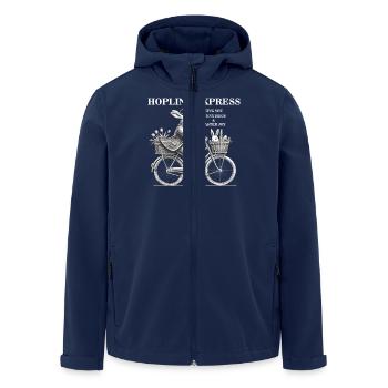 Ostern Retro HOPLINE EXPRESS Bunny Hugs Vintage - Recycelte Männer Softshell-Jacke von Stanley/Stella - Navy - Vorne - AI Model Male 185 light (185cm)