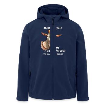 MY GOAT KNOWS FRENCH - Men’s Recycled Softshell Jacket by Stanley/Stella - navy - Front - AI Model Male 185 light (185cm)