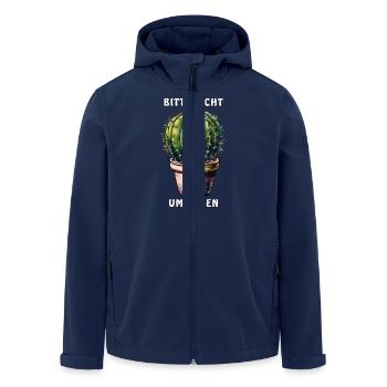 PLEASE DO NOT HUG CACTUS - Men’s Recycled Softshell Jacket by Stanley/Stella - navy - Front - AI Model Male 185 light (185cm)