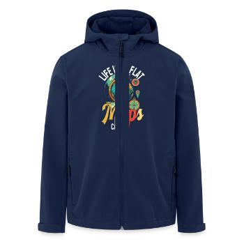 Geographic Information Systems Life Isn't Flat - Men’s Recycled Softshell Jacket by Stanley/Stella - navy - Front - AI Model Male 185 light (185cm)