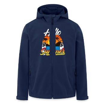 Hello Summer Sunset Design - Men’s Recycled Softshell Jacket by Stanley/Stella - navy - Front - AI Model Male 185 light (185cm)