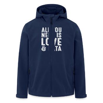 Alles, was Sie brauchen, ist Liebe & Daten Lustiger Jahrgang - Recycelte Männer Softshell-Jacke von Stanley/Stella - Navy - Vorne - AI Model Male 185 light (185cm)