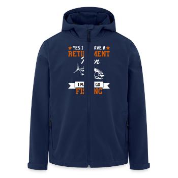 Soon-to-be retired angler design with humor - Men’s Recycled Softshell Jacket by Stanley/Stella - navy - Front - AI Model Male 185 light (185cm)