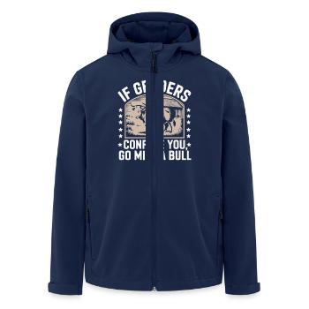 Wenn Geschlechter Verwirren, Melke Einen Stier - Recycelte Männer Softshell-Jacke von Stanley/Stella - Navy - Vorne - AI Model Male 185 light (185cm)