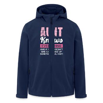 Aunt knows everything and if not - Men’s Recycled Softshell Jacket by Stanley/Stella - navy - Front - AI Model Male 185 light (185cm)