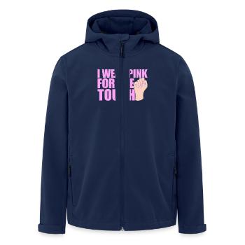 I Wear Pink For The Tough Pink Ribbon Breast Cancer - Men’s Recycled Softshell Jacket by Stanley/Stella - navy - Front - AI Model Male 185 light (185cm)