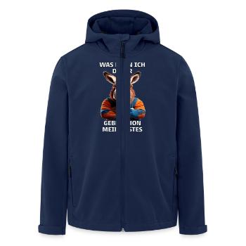 WHAT CAN I DO ABOUT IT - Men’s Recycled Softshell Jacket by Stanley/Stella - navy - Front - AI Model Male 185 light (185cm)
