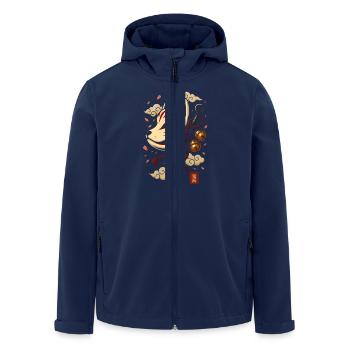 Japanese Kitsune Mask - Men’s Recycled Softshell Jacket by Stanley/Stella - navy - Front - AI Model Male 185 light (185cm)