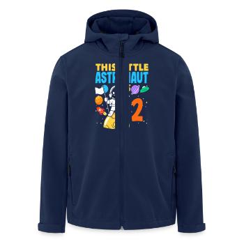 This little astronaut is 2 years old - Men’s Recycled Softshell Jacket by Stanley/Stella - navy - Front - AI Model Male 185 light (185cm)