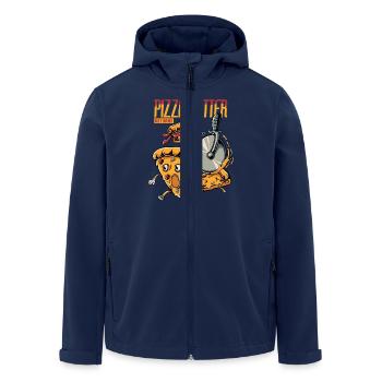 Pizza Cutter Returns Action Design - Men’s Recycled Softshell Jacket by Stanley/Stella - navy - Front - AI Model Male 185 light (185cm)