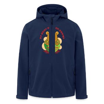 My Body Runs on Ramen Cute Bear - Men’s Recycled Softshell Jacket by Stanley/Stella - navy - Front - AI Model Male 185 light (185cm)