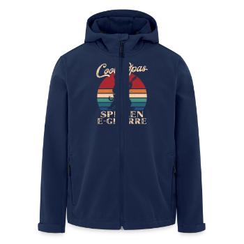 Coole Opas spielen E-Gitarre Retro Großvater - Recycelte Männer Softshell-Jacke von Stanley/Stella - Navy - Vorne - AI Model Male 185 light (185cm)