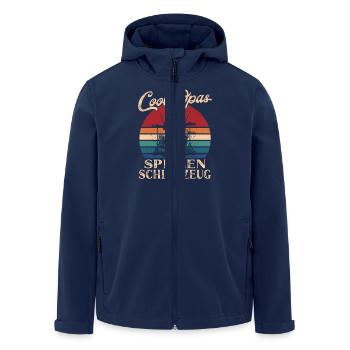 Coole Opas spielen Schlagzeug Retro Großvater - Recycelte Männer Softshell-Jacke von Stanley/Stella - Navy - Vorne - AI Model Male 185 light (185cm)