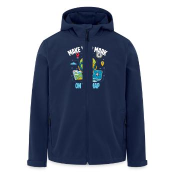 Geographic Information Systems - Men’s Recycled Softshell Jacket by Stanley/Stella - navy - Front - AI Model Male 185 light (185cm)