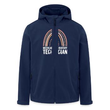 Medical Laboratory Technician Boho Rainbow Funny - Men’s Recycled Softshell Jacket by Stanley/Stella - navy - Front - AI Model Male 185 light (185cm)