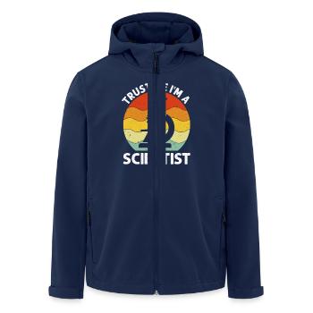 Trust Me I'm A Scientist Retro MLS Med Lab - Men’s Recycled Softshell Jacket by Stanley/Stella - navy - Front - AI Model Male 185 light (185cm)