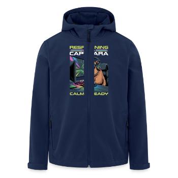 Capybara PC Gamer Gaming - Recycelte Männer Softshell-Jacke von Stanley/Stella - Navy - Vorne - AI Model Male 185 light (185cm)