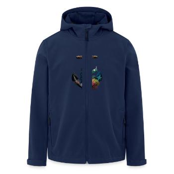 Maritime anchor design with sea creatures and - Men’s Recycled Softshell Jacket by Stanley/Stella - navy - Front - AI Model Male 185 light (185cm)