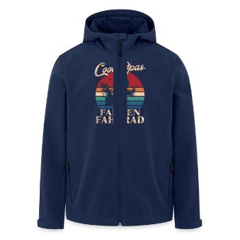 Coole Opas fahren Fahrrad Retro Großvater - Recycelte Männer Softshell-Jacke von Stanley/Stella - Navy - Vorne - AI Model Male 185 light (185cm)