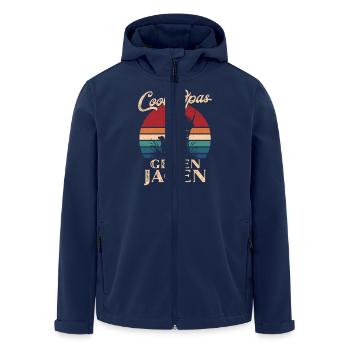 Cool Grandpas Go Hunting Retro Grandpa - Men’s Recycled Softshell Jacket by Stanley/Stella - navy - Front - AI Model Male 185 light (185cm)