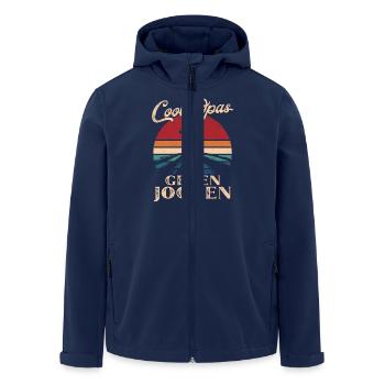 Coole Opas gehen Joggen Retro Großvater - Recycelte Männer Softshell-Jacke von Stanley/Stella - Navy - Vorne - AI Model Male 185 light (185cm)