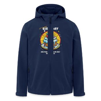 BIRTHDAY AND THEN THEY GIVE ME ONLY THIS SHIRT - Recycelte Männer Softshell-Jacke von Stanley/Stella - Navy - Vorne - AI Model Male 185 light (185cm)