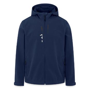 Rock Hase – Der coolste Hase im Rampenlicht - Recycelte Männer Softshell-Jacke von Stanley/Stella - Navy - Vorne - AI Model Male 185 light (185cm)