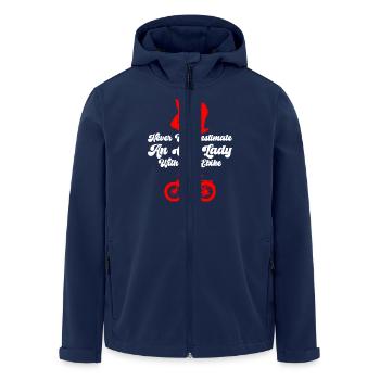 E-Biker NEVER UNDERESTIMATE AN OLD LADY Lustiges - Recycelte Männer Softshell-Jacke von Stanley/Stella - Navy - Vorne - AI Model Male 185 light (185cm)
