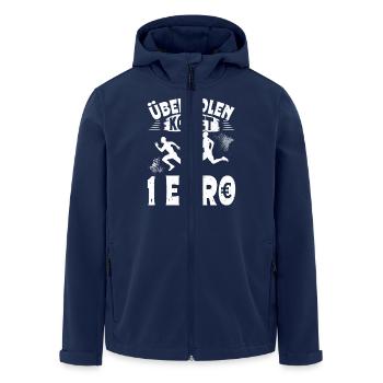 Läufer ÜBERHOLEN KOSTET 1 EURO Laufen Lustiges - Recycelte Männer Softshell-Jacke von Stanley/Stella - Navy - Vorne - AI Model Male 185 light (185cm)