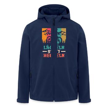 Elektro Rad E-BIKE LÄCHELN STATT HECHELN Lustiges - Recycelte Männer Softshell-Jacke von Stanley/Stella - Navy - Vorne - AI Model Male 185 light (185cm)