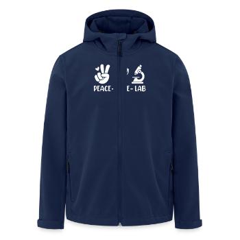 Peace Love Lab Funny MLS Medical Lab Scientist - Men’s Recycled Softshell Jacket by Stanley/Stella - navy - Front - AI Model Male 185 light (185cm)
