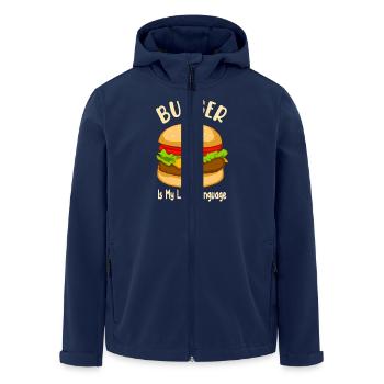 Burger is My Love Language - Food Design - Men’s Recycled Softshell Jacket by Stanley/Stella - navy - Front - AI Model Male 185 light (185cm)