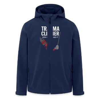 Nettoyeur médico-légal Humour noir Scène de crime Biohazard - Veste softshell homme en polyester recyclé Stanley/Stella - marine - Devant - AI Model Male 185 light (185cm)