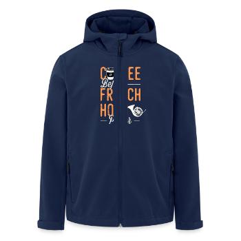 French Horn Coffee Musical Instrument Coffee Lover - Recycelte Männer Softshell-Jacke von Stanley/Stella - Navy - Vorne - AI Model Male 185 light (185cm)