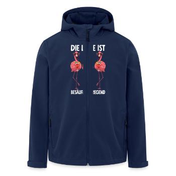 Die Lage Ist Besäufniserregend - Recycelte Männer Softshell-Jacke von Stanley/Stella - Navy - Vorne - AI Model Male 185 light (185cm)