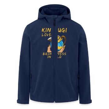 KINTSUGI LOVED BROKENNESS IN GOLD - Men’s Recycled Softshell Jacket by Stanley/Stella - navy - Front - AI Model Male 185 light (185cm)