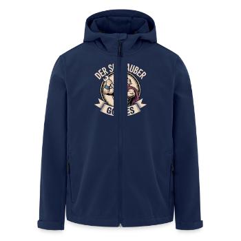 Der Schrauber Gottes - Recycelte Männer Softshell-Jacke von Stanley/Stella - Navy - Vorne - AI Model Male 185 light (185cm)
