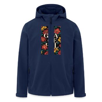 Gray Floral Pattern Artwork - Men’s Recycled Softshell Jacket by Stanley/Stella - navy - Front - AI Model Male 185 light (185cm)
