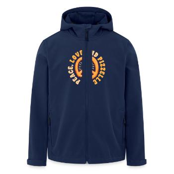 Pizzelle Waffel Keks Peace Love And Pizzelle - Recycelte Männer Softshell-Jacke von Stanley/Stella - Navy - Vorne - AI Model Male 185 light (185cm)