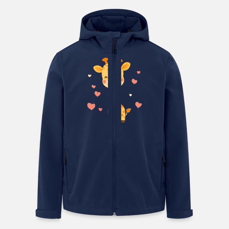 girafe mignonne - Veste softshell homme en polyester recyclé Stanley/Stella - marine