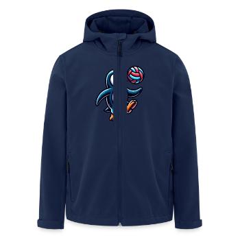 Penguin having fun with volleyball - Men’s Recycled Softshell Jacket by Stanley/Stella - navy - Front - AI Model Male 185 light (185cm)