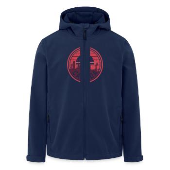 Canada Skyline Silhouette Artwork - Men’s Recycled Softshell Jacket by Stanley/Stella - navy - Front - AI Model Male 185 light (185cm)