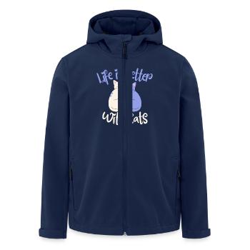 Drôle de chat Holder Design Cats - Veste softshell homme en polyester recyclé Stanley/Stella - marine - Devant - AI Model Male 185 light (185cm)