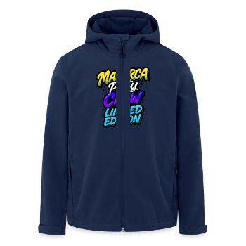 Mallorca Party Crew Colorful - Men’s Recycled Softshell Jacket by Stanley/Stella - navy - Front - AI Model Male 185 light (185cm)