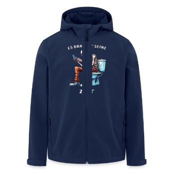 SKELETT TOILETTE SMARTPHONE - Recycelte Männer Softshell-Jacke von Stanley/Stella - Navy - Vorne - AI Model Male 185 light (185cm)