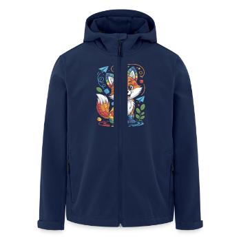 Raus Aus Der Vorschule, Kindergarten Bunt Fuchs - Recycelte Männer Softshell-Jacke von Stanley/Stella - Navy - Vorne - AI Model Male 185 light (185cm)