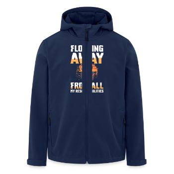Floating away from all obligations - Men’s Recycled Softshell Jacket by Stanley/Stella - navy - Front - AI Model Male 185 light (185cm)