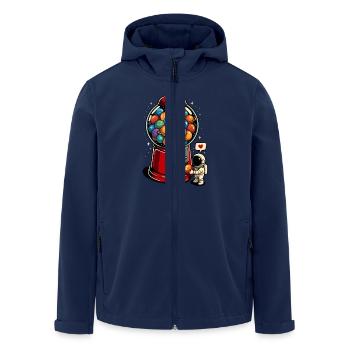 Gummiball-Galaxie - Recycelte Männer Softshell-Jacke von Stanley/Stella - Navy - Vorne - AI Model Male 185 light (185cm)