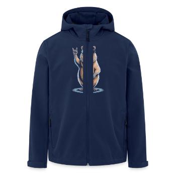 Rock Music Funny Capybara with Sunglasses - Men’s Recycled Softshell Jacket by Stanley/Stella - navy - Front - AI Model Male 185 light (185cm)
